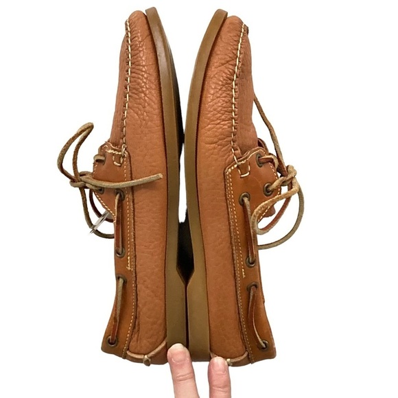 Dooney & Bourke Chestnut Pebbled Leather Boat Shoes Sz 8-8.5 - Picture 6 of 11